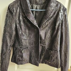 Essentials xl black faux fitted jacket